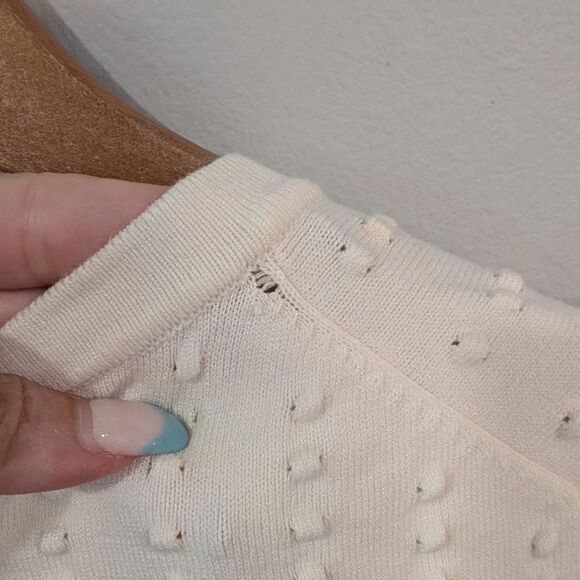 Premise Cream Ribbed Fitted Short Sleeve Tee - Picture 7 of 7